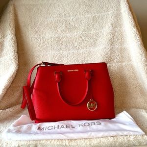 MICHAEL MICHAEL KORS Edith Large Saffiano Leather Satchel